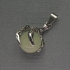 Pendant Jade Foot with Sphere 18x37mm± silver metal