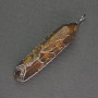 Tiger's Eye Hexagonal Pendant Crystal 12x50x57mm+- in Silver Plated Wire</name