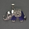 Pendant Elephant Lapis Lazuli 39x34mm± Silver Metal