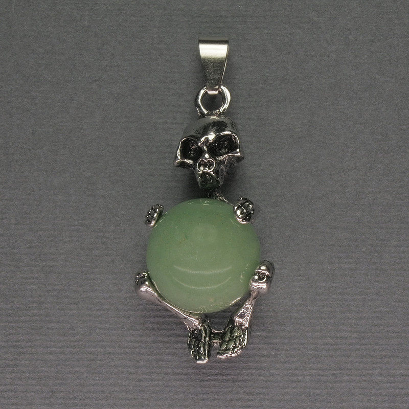 Pendant Skeleton Jade Bead, diameter 16mm± 20x50mm+