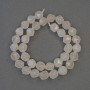 White Quartz Faceted Beads, 10x9mm, on thread, 37cm length
