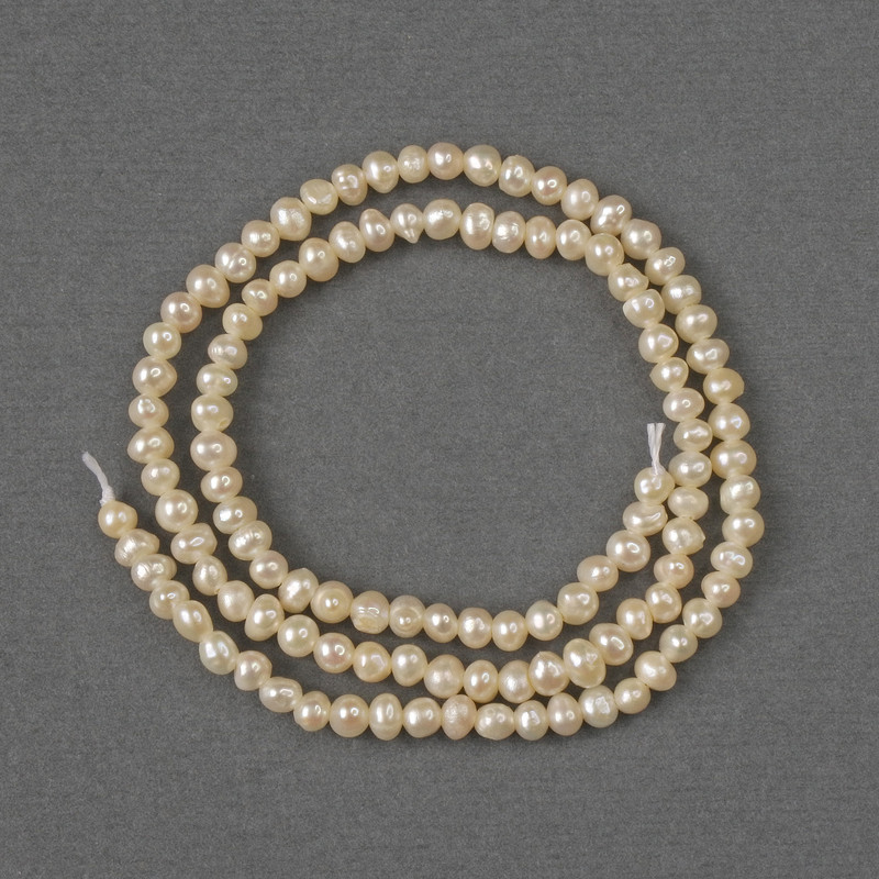 Freshwater Pearl Beads 3–3.5×3.5–4 mm, on a Thread, 33 cm long