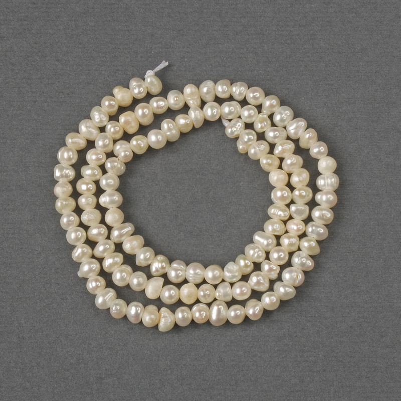 Freshwater Pearl Beads 3x4-4.5mm on a Thread, 34cm+- length