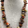 Assorted Nugget Needle Necklace, needle-shaped small stones, diameter 12-18×2-4mm, length 48cm ± with a silver clasp
