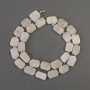 Adularia Beads Cut Rectangle on Thread, diameter 10-12x9mm± with 3mm+ seed beads, length 39cm±