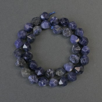 Sodalite Beads - Faceted, 10x8 mm, on Thread, 36 cm ±