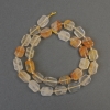 Yellow Fire Quartz Faceted Rectangle Beads 11-14×7-10 mm ± with 3 mm+ Czech beads, 39 cm ± on thread