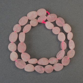 Beads Pink Quartz Faceted 10–12 mm, diameter 10–12x10 mm, on a thread, length 40 cm ±