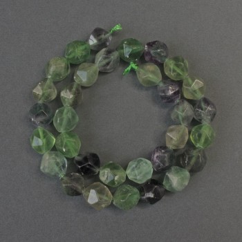 Fluorite Beads Faceted, 12x10mm, on Thread, 37cm+/-