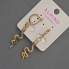 Xuping Snake Earrings with White Crystals, 11mm diameter, 54mm+- Length, 18K Gold Plating