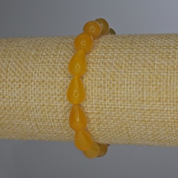 Bracelet Citrine Drop 12x8mm+-, length 18cm+- stretch