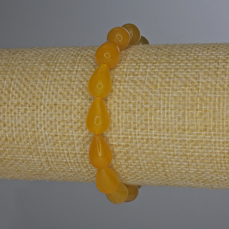 Bracelet Citrine Drop 12x8mm+-, length 18cm+- stretch