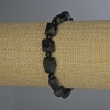Turmaline Shorl Bracelet Unpolished Faceted Beads, 12x8mm ±, Sphere 4mm ±, Length 18cm ±, Elastic