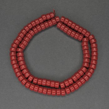 Beads Coral (piece) rondelle, diameter 6×4mm+-, length 40cm+- on thread