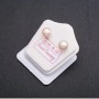 Stud earrings with freshwater pearls, silver clasp, diameter 7-8mm, peach color