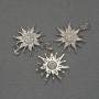 Pendant Star with White Crystals Silver Metal, diameter 20mm±, length 25mm±
