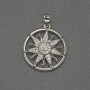 Pendant Star with White Rhinestones, Silver Metal, diameter 20mm±, length 27mm±