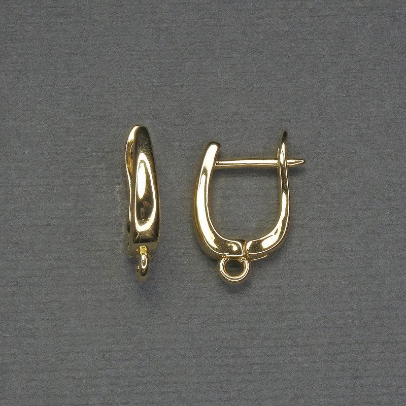 Ear hook findings in golden metal 16×3 mm + - pair