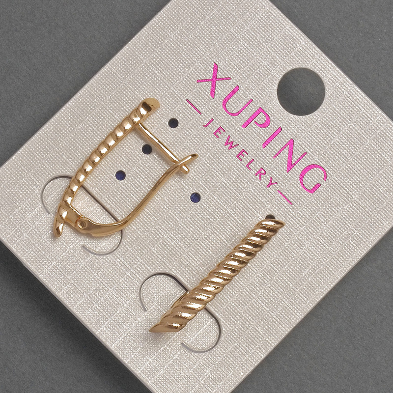 Xuping Earrings, diameter 3mm±, length 24mm±, 18K Gold Plated