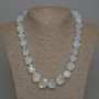 Necklace Moonstone synthetic facets, diameter 13-15×12-15mm± with clasp, length 50cm+