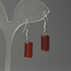 Carnelian Cylinder Earrings, diameter 8x15mm±, length 37mm±