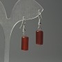 Carnelian Cylinder Earrings, diameter 8x15mm±, length 37mm±