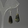 Tiger's Eye Drop Earrings, 10x25mm diameter, length 40mm