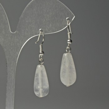 Earrings Mountain Crystal Drop, diameter 10x25mm, length 40mm