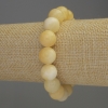 Yellow Agate Bracelet with Smooth Round Beads, 12mm Diameter, 18cm Length, Stretch