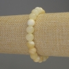 Yellow Agate Bracelet with Smooth Round Beads, 8mm diameter, stretchy length 18 cm