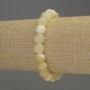 Yellow Agate Bracelet with Smooth Round Beads, 8mm diameter, stretchy length 18 cm