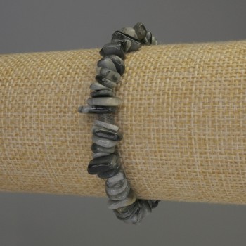 Bracelet Hawk's Eye Chip, 8x3mm+-, length 18cm stretch