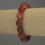 Carnelian Bead Bracelet, faceted round beads, 12mm diameter, 18cm length (stretch)