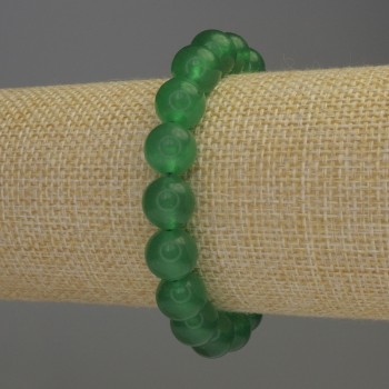 Bracelet Jadeite Smooth Bead, diameter 10mm±, length 18cm±, stretch