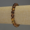Bracelet Amber Smooth Bead, diameter 8mm±, length 18cm± stretch