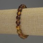 Bracelet Amber Smooth Bead, diameter 8mm±, length 18cm± stretch
