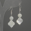 Earrings Pearlized Shamrock 12mm+ natural pearl bead 6mm+, length 38mm+