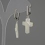 Earrings Pearl-form Cross 20x16mm+-, length 38mm+-