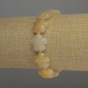 Calcite Bracelet Yellow Flower, 15×6mm dia beads +- 3mm beads, length 18cm Stretch