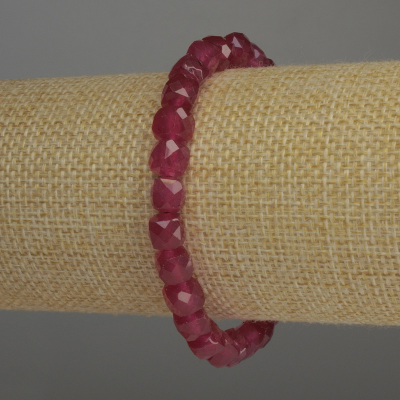Bracelet, Faceted Tourmaline Cube, 7×7 mm, 18 cm stretch length