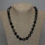 Natural Stone Necklace Sunstone Obsidian Faceted Beads, 12x11mm, length 50 cm +/-