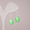 Natural Chrysoprase Stone Earrings Smooth Barrel Shape, 10×14 mm ±, total length 34 mm ±