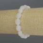 Bracelet White Quartz faceted beads, diameter 9-12×8mm+-, length 18cm stretch