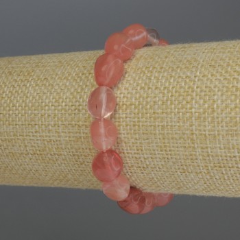 Chalcedony Bead Bracelet, faceted, diameter 9-13×9mm, elasticity, 18cm