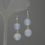 Moonstone Bead-cut Sphere Earrings 10 mm± and 12 mm±, length 45 mm±