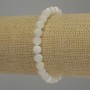 Bracelet Mother-of-Pearl Smooth Bead, 7mm diameter ±, 18cm length Elastic