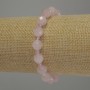Bracelet Pink Quartz Bead, 8mm± Round Beads + Mountain Crystal Rondelle 3.5×3mm±, length 18cm Stretch