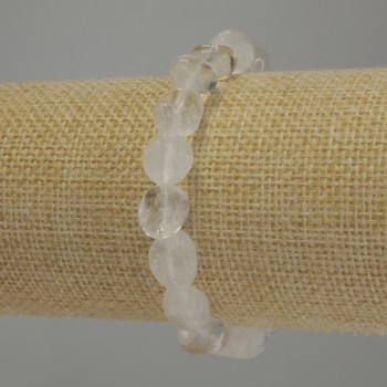 Bracelet Mountain Crystal Cabochon, diameter 9-14×10mm +-, length 18cm stretch