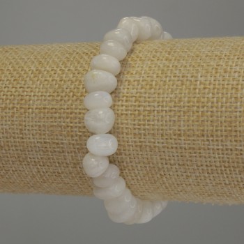 Adularia Bracelet, faceted beads, diameter 9-10x6-8mm, total length 18cm, stretch
