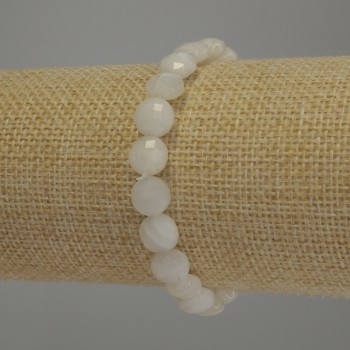Adularia Beaded Bracelet with 8 mm Discs, 18 cm Stretch